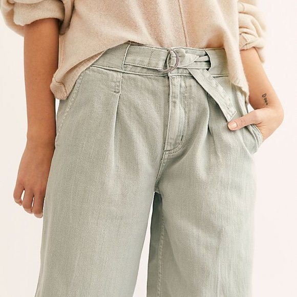 FREE PEOPLE Paloma High-Rise Slouchy Jeans Mint - Picture 3 of 13